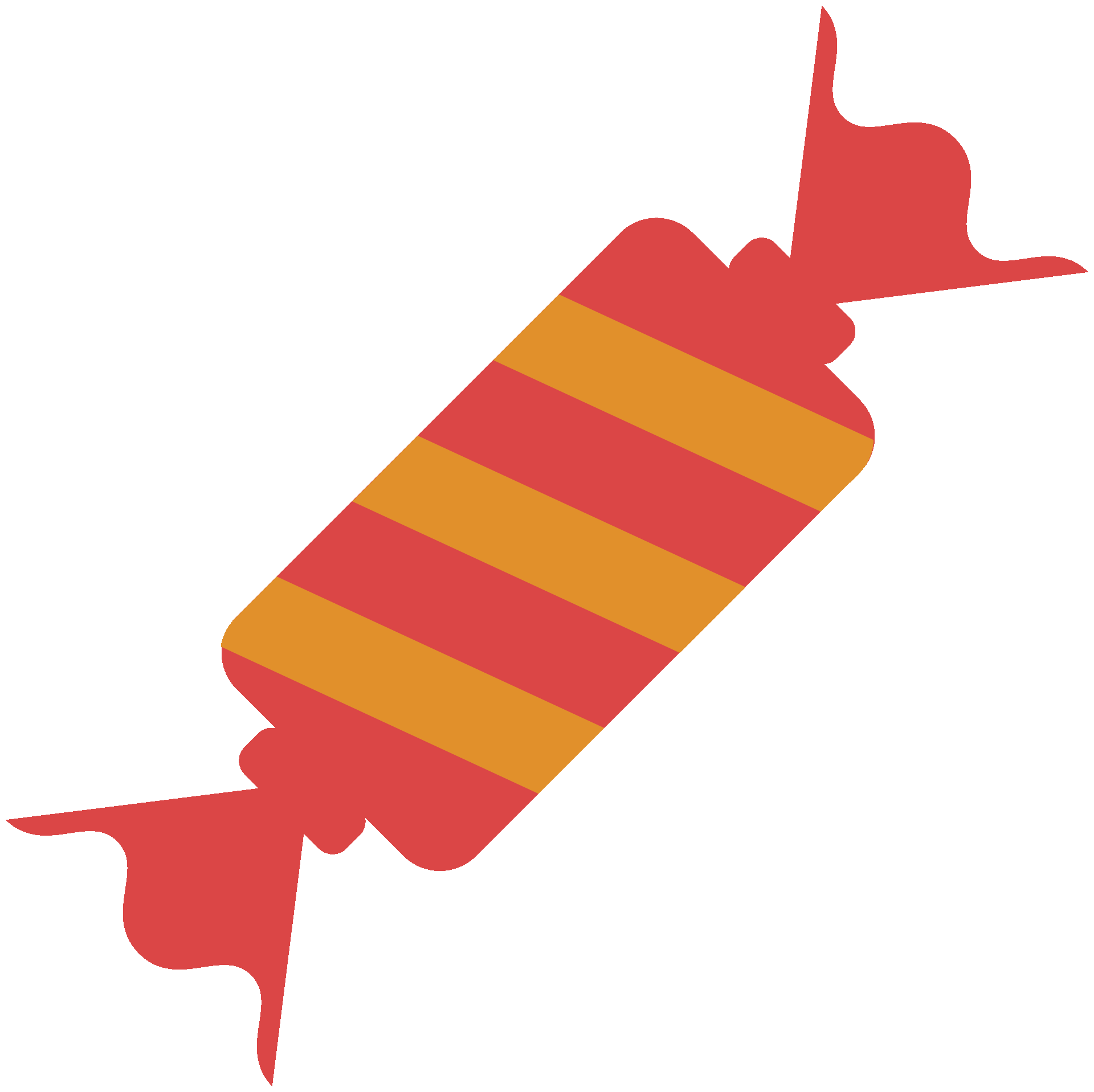 a red and yellow striped candy