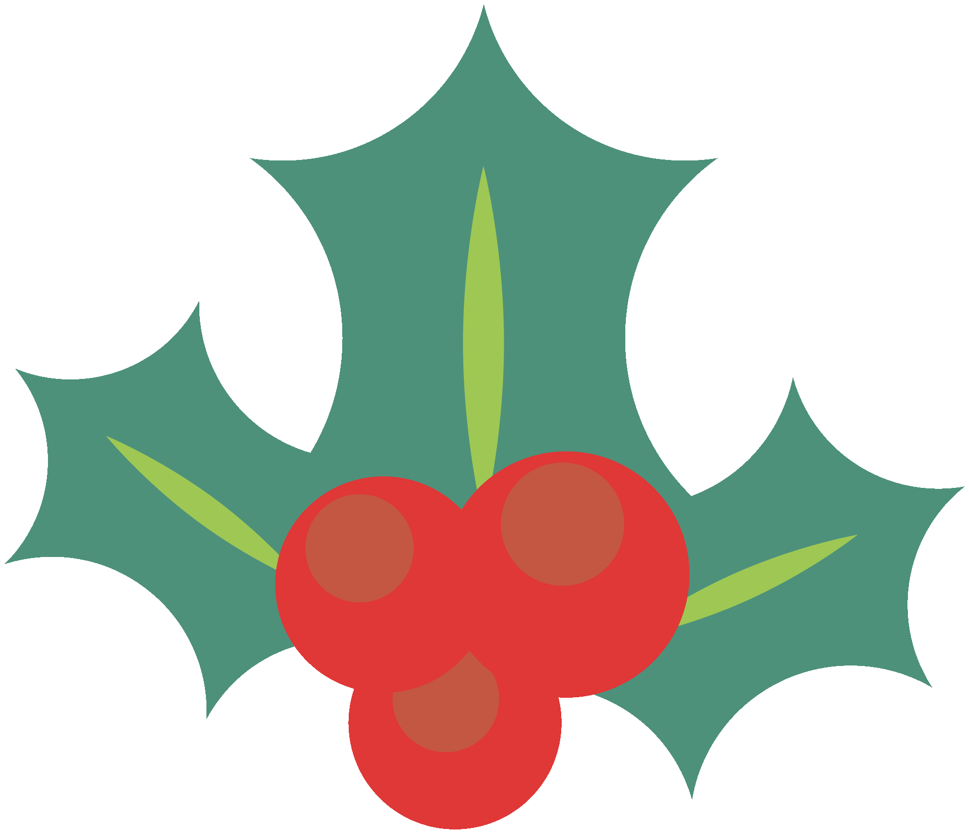 a holly berry with green leaves